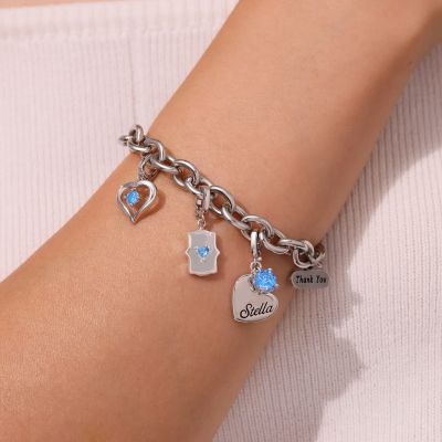 Zodiac Sign Heart Clasp Charm
