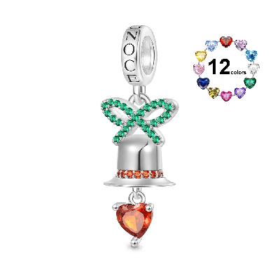 Christmas Heart Bell Pendant