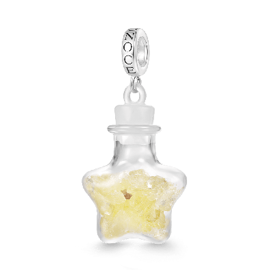 Yellow Crystal Glass Bottle Pendant