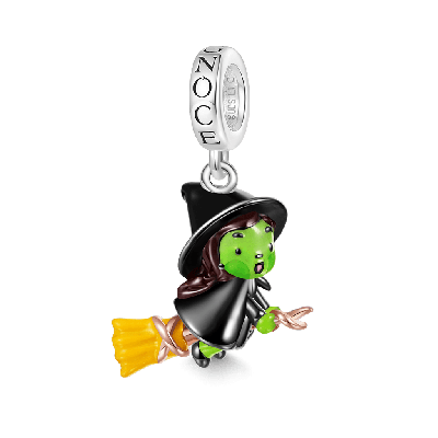 Wicked Elphaba on Broom Pendant
