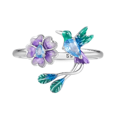 Spring Nature Flower and Bird Ring