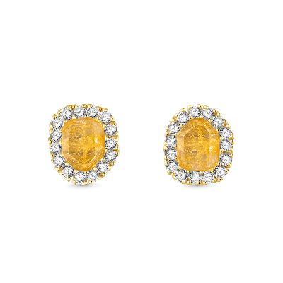 Gold Rutilated Quartz Earrings