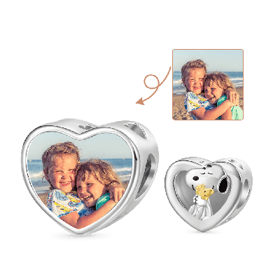 Snoopy Hugs Woodstock Photo Charm
