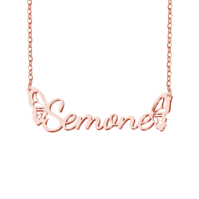 Exquisite Butterfly Wings Name Necklace