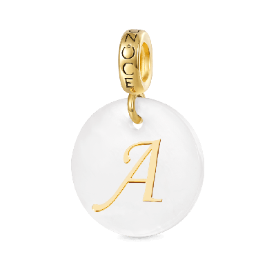 Natural Shell Gold Letters Pendant