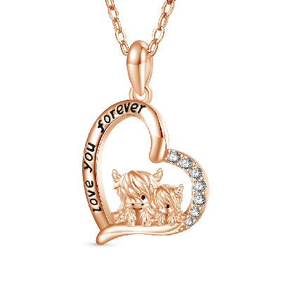 Highland Cow Heart Necklace