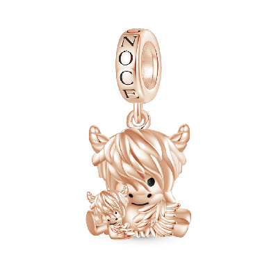 Highland Cow Mother and Child Pendant