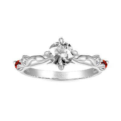 Snake Hug White Diamond Ring