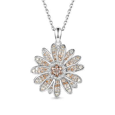 Daisy Flower Pavé Necklace