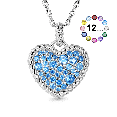 Love Heart Twisted Rope Necklace