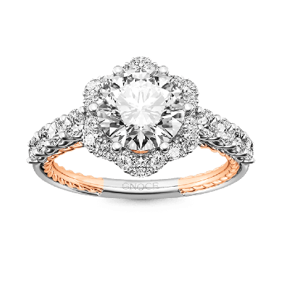 Round Cut Cluster Engagement Ring