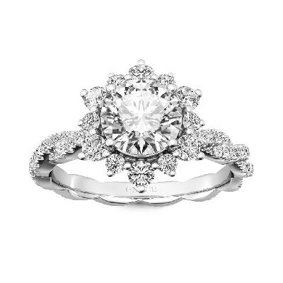 Round Cut Cluster Twisted Ring