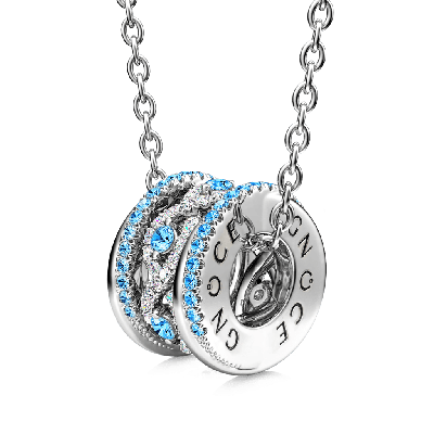 Paved Intertwined Drum Necklace