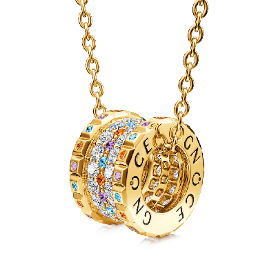 "Colorful World" Drum Pendant Necklace