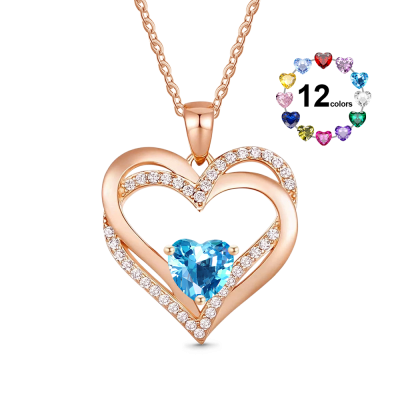 Birthstone Heart Necklace