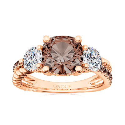 Brown Split Shank Three-stone Ring
