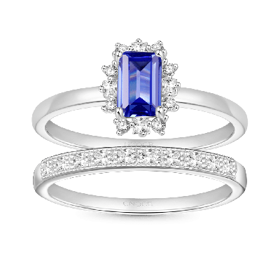 Tanzanite Blue Square Rings