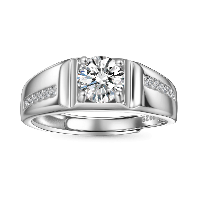 Luxury 1Ct Moissanite Men Wedding Ring