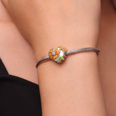 Sunflower Heart Engravable Charm