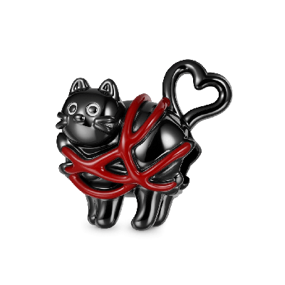 Black Cat with Love Charm