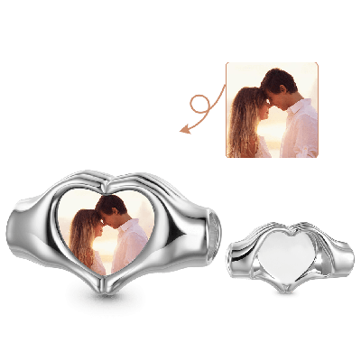Heart Hands Photo Charm