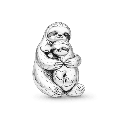 Sloth Mother & Child Charm