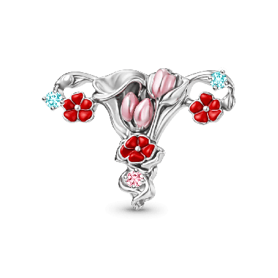 Floral Uterus Charm