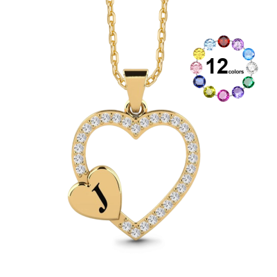 Custom Initial Heart Necklace