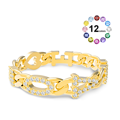 Letter Curb Chain Ring