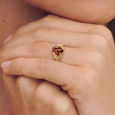 Flower Multiple-Cut Ring
