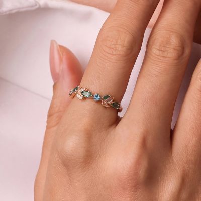 Leaf Branch Marquise-Cut Ring