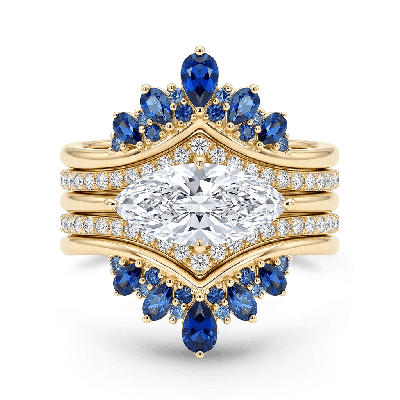 Marquise-Cut Ring Set