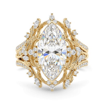 Leaf Marquise-Cut Ring Set