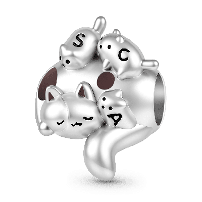 Mother Cat & Kittens Charm