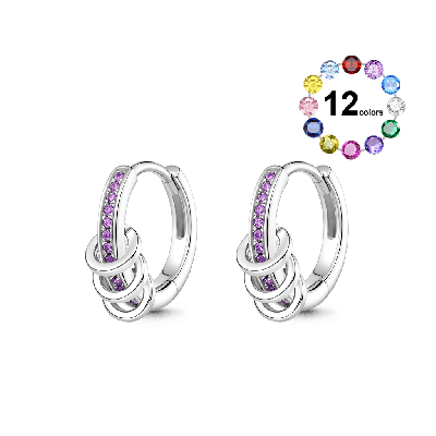 Birthstone Hoop Earrings