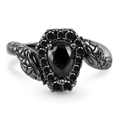 Snake Pear-Cut Ring