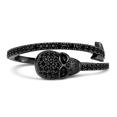 Gothic Skull Black Arrow Ring