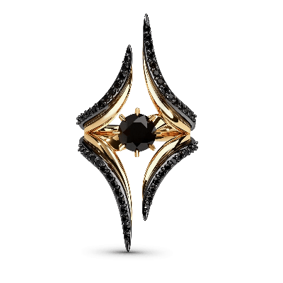 Geometric Spire Round-Cut Ring