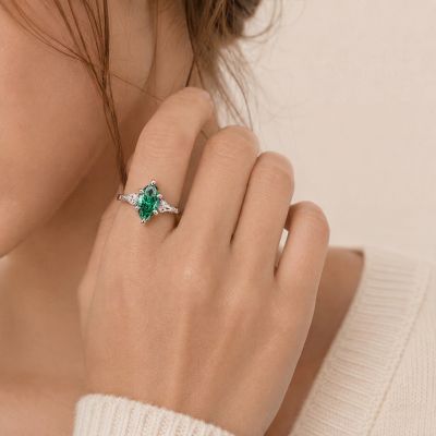 Emerald Marquise-Cut Ring