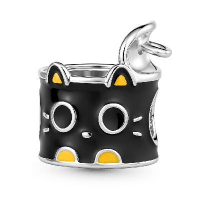 Black Cat Food Can Charm