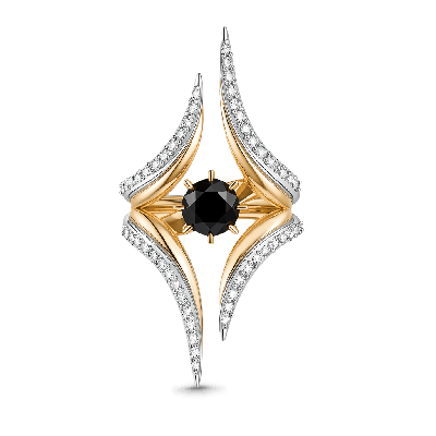 Geometric Spire Round-Cut Ring