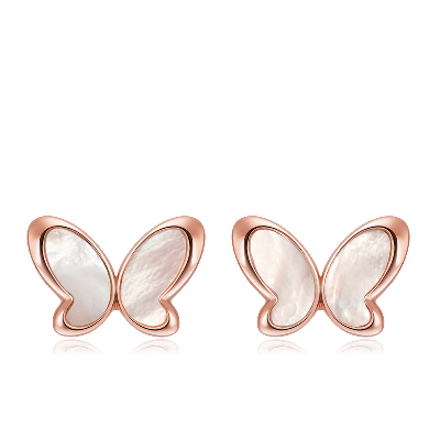 White Fritillary Butterfly Stud